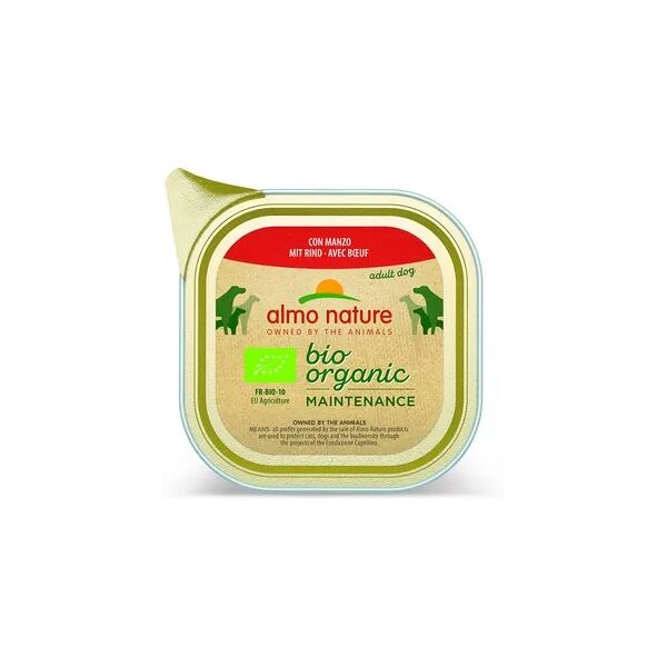 almo nature bio organic maintenance dog vaschetta multipack 32x100g manzo