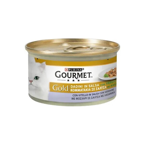 gourmet gold dadini in salsa con verdure cat lattina multipack 24x85g vitello e verdure