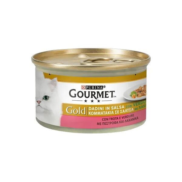 gourmet gold dadini in salsa con verdure cat lattina multipack 24x85g trota e verdure