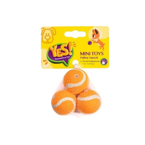 yes mini toys per cane pallina squeak arancio cm.3.8