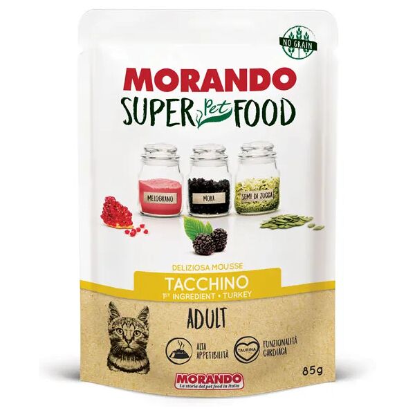 morando superpetfood cat busta multipack 24x85g tacchino