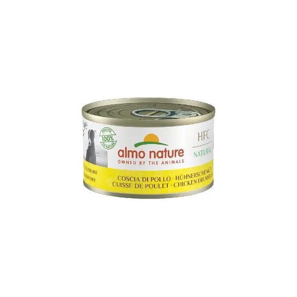 almo nature hfc natural dog lattina multipack 24x95g coscia di pollo