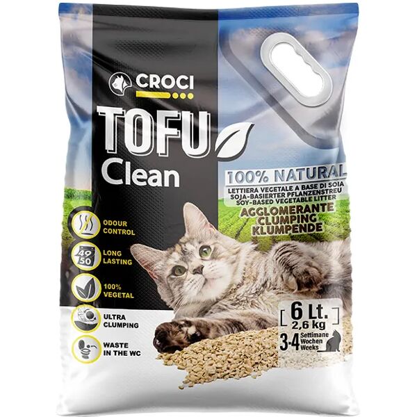 croci lettiera per gatto tofu clean 6l