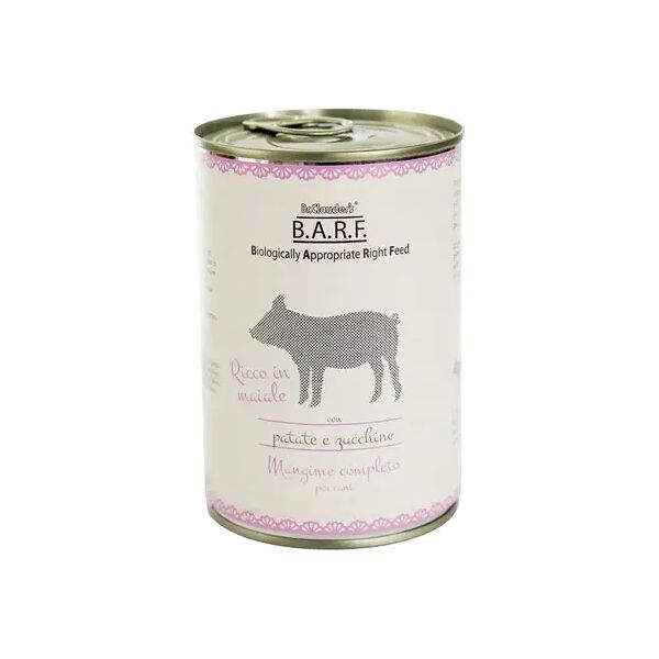 drclauders barf dr.clauder's b.a.r.f. dog lattina 400g maiale con patate e zucchine