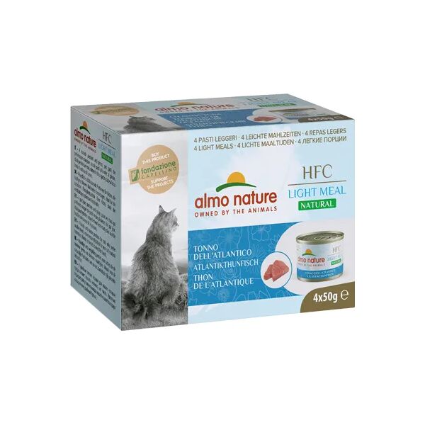 almo nature hfc light meal natural cat lattina multipack 4x50g tonno dell'atlantico