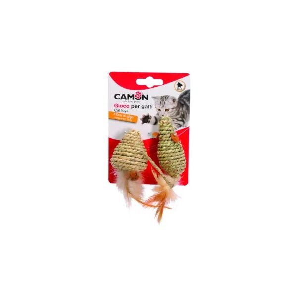 camon gioco per gatto topo piume 1 pz