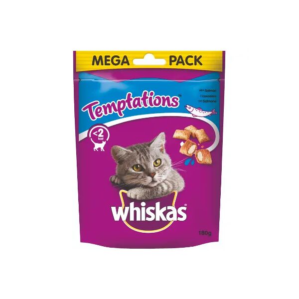 whiskas snack gatto temptations salmone 180g 180g