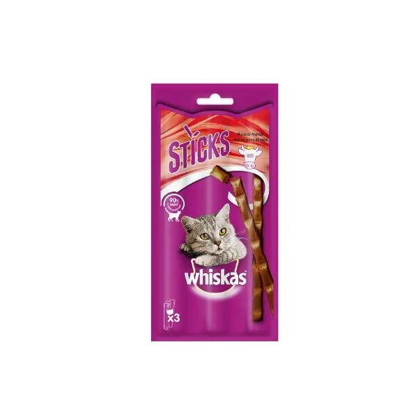 whiskas snack gatto sticks manzo 18g 18g