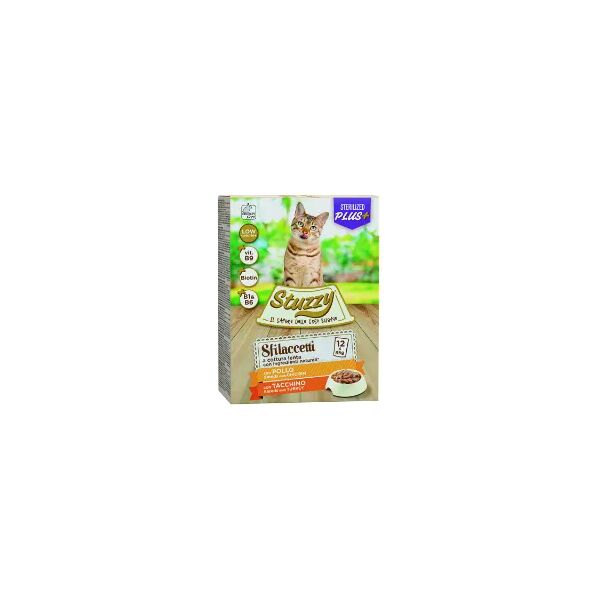 stuzzy sterilized plus cat busta multipack 12x85g pollo e tacchino