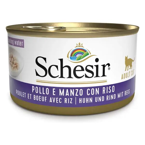 schesir cat lattina multipack 24x85g pollo e manzo con riso