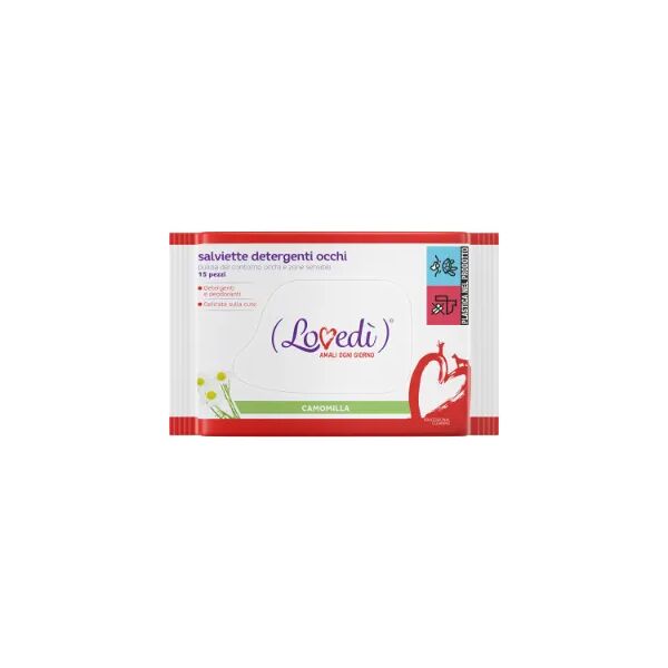 lovedi salviette detergenti occhi 15pz camomilla