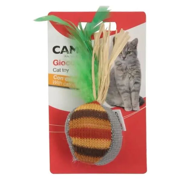 camon palla con piume per gatto 1 pz