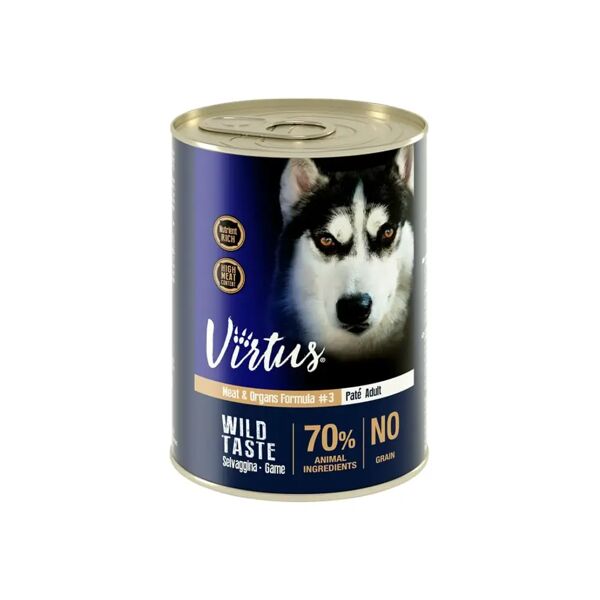 virtus wild taste dog lattina 400g selvaggina