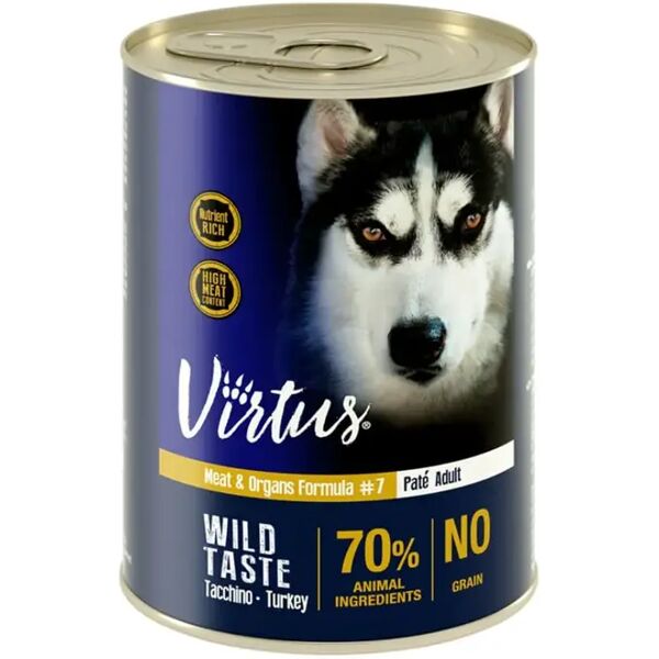 virtus wild taste dog lattina 400g tacchino