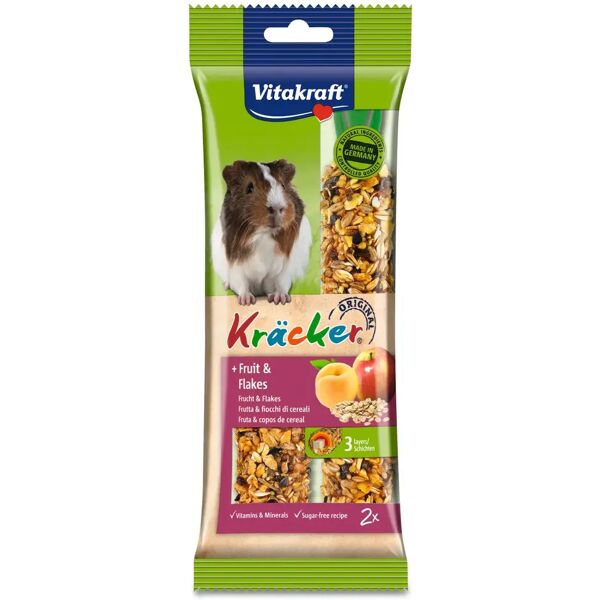 vitakraft snack kracker con frutta e fiocchi di cereali per porcellini d'india 112g