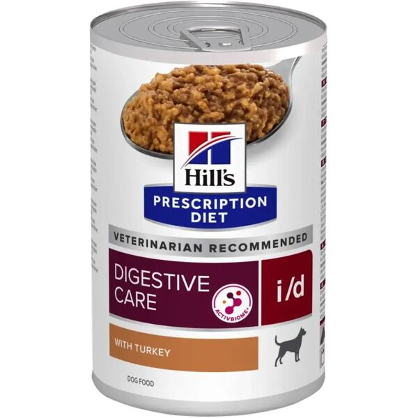 hills hill's prescription diet i/d digestive care alimento umido per cani con tacchino 360g