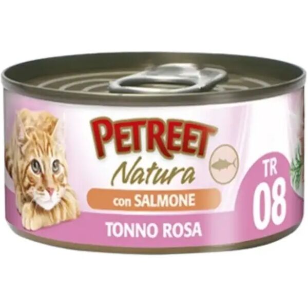 petreet natura cat lattina multipack 48x70g tonno rosa con salmone