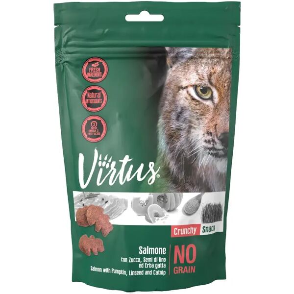 virtus cat crunchy snack con salmone 50g 50g