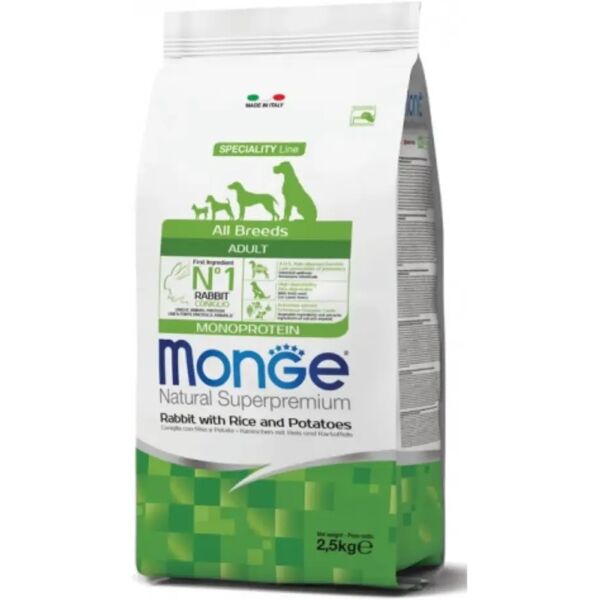 monge all breeds adult coniglio riso e patate 2.5kg