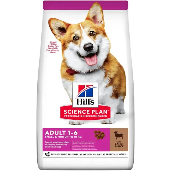 hills hill's science plan small & mini adult alimento secco per cani con agnello e riso 6kg