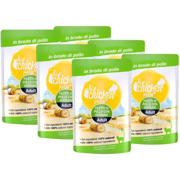 hi chicken cat busta multipack 6x70g pollo con verdure