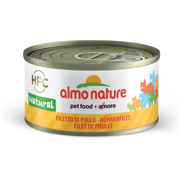 almo nature hfc natural cat lattina multipack 6x70g filetto di pollo