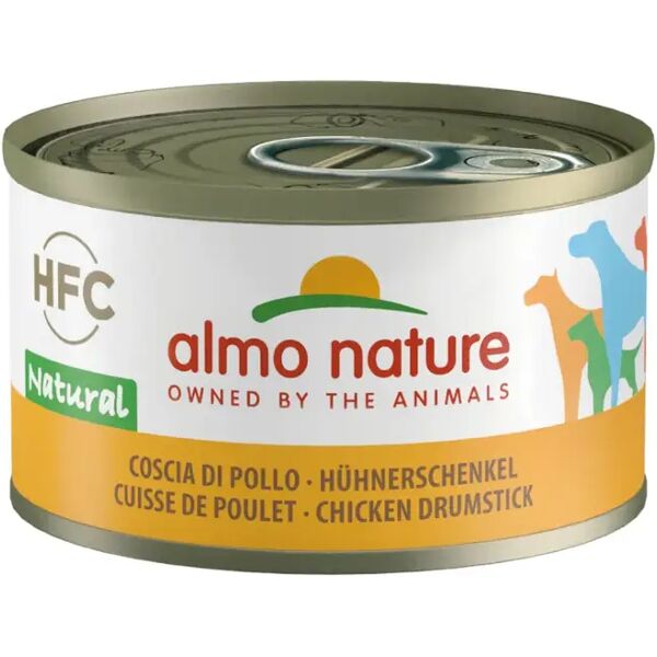 almo nature hfc natural cat lattina multipack 6x70g coscia di pollo