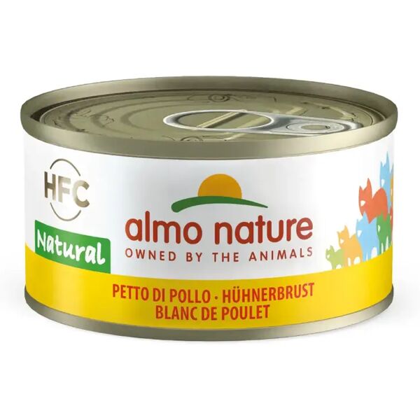 almo nature hfc natural cat lattina multipack 6x70g petto di pollo