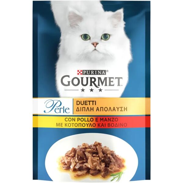 gourmet perle duetti cat busta multipack 26x85g pollo e manzo