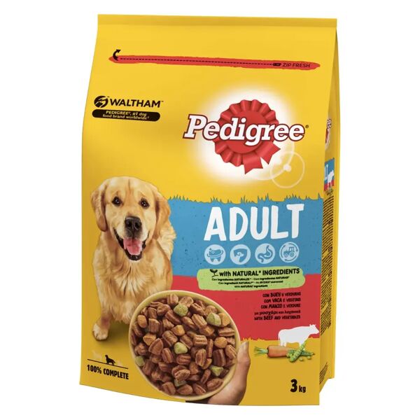 pedigree cibo secco cane manzo e vedure 3kg