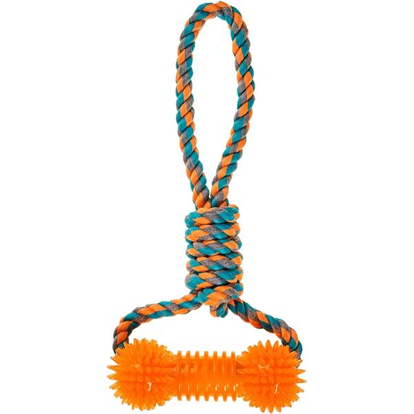 flair pet gioco cane corda con osso in gomma 30cm