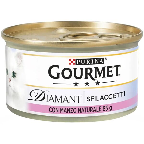 gourmet diamant sfilaccetti cat lattina multipack 24x85g manzo
