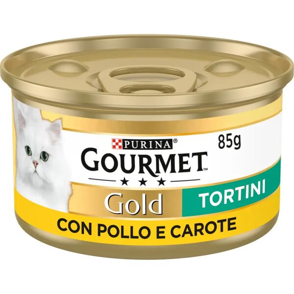 gourmet gold tortini cat lattina multipack 24x85g pollo e carote