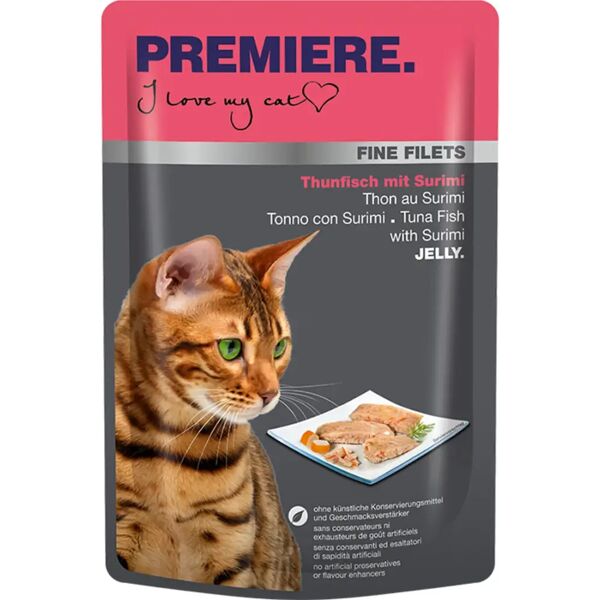 premiere fine filets cat busta multipack 24x100g tonno con surimi