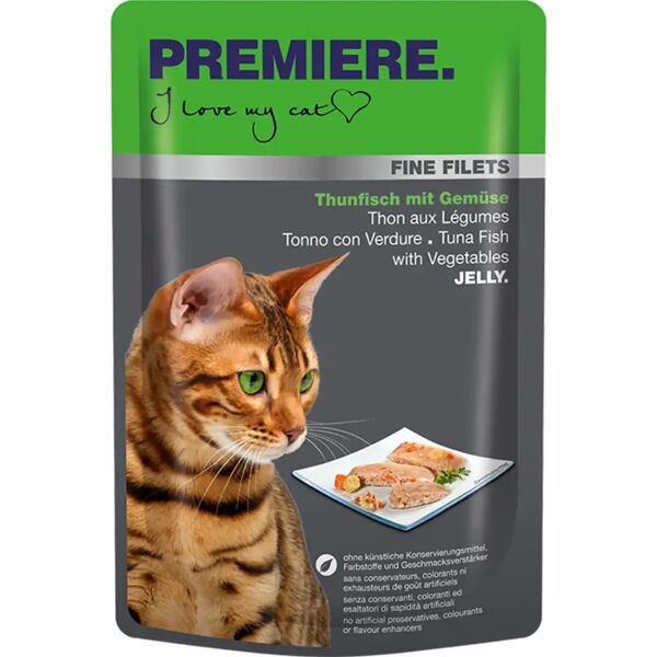 premiere fine filets cat busta multipack 24x100g tonno con verdure