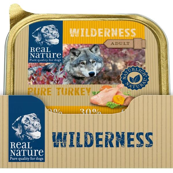 real nature wilderness dog vaschetta multipack 16x100g tacchino