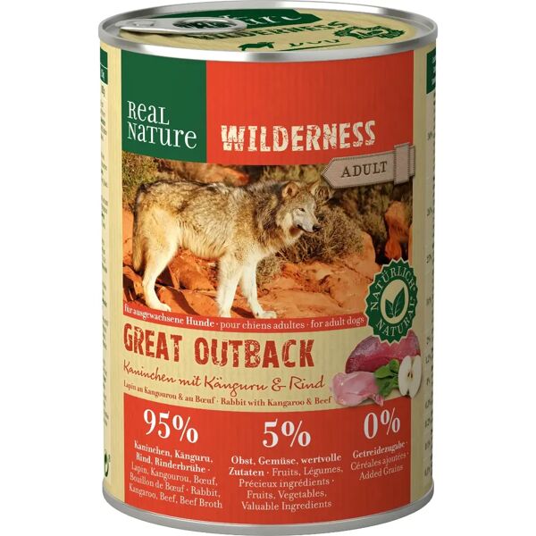 real nature wilderness dog lattina 400g coniglio con canguro e manzo