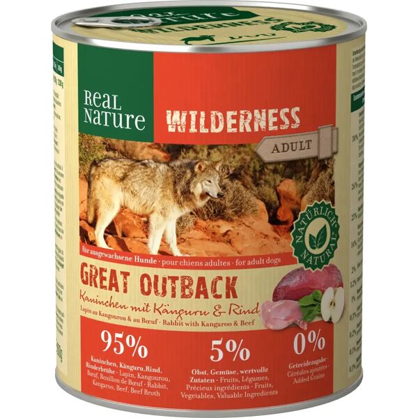 real nature wilderness dog lattina 800g coniglio con canguro e manzo