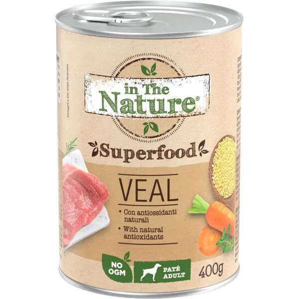 in the nature superfood dog lattina 400g vitello con miglio carote e mela