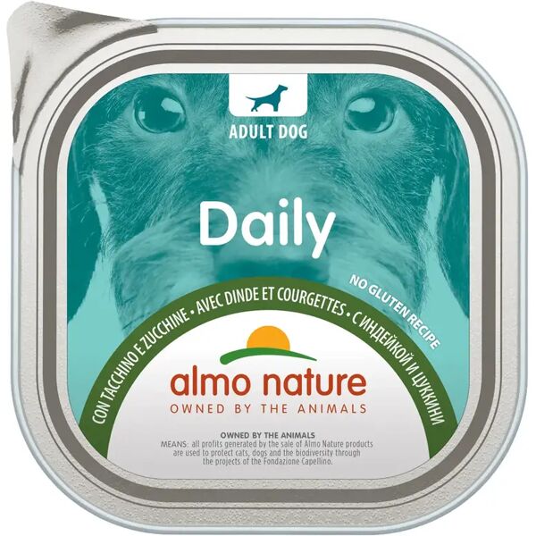 almo nature daily dog vaschetta multipack 9x300g tacchino e zucchine