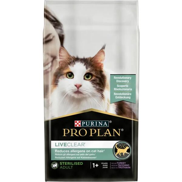 purina pro plan proplan live clear adult sterilised tacchino 1.4kg