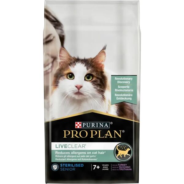 purina pro plan proplan live clear senior 7+ sterilised tacchino 1.4kg