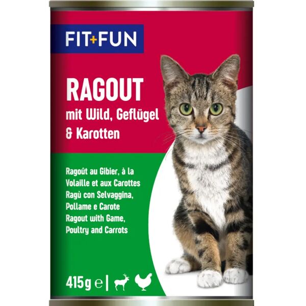 fit and fun fit+fun cat ragout lattina 415g selvaggina pollame e carote