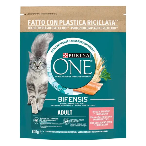 purina one gatto adult salmone e cereali integrali 800g