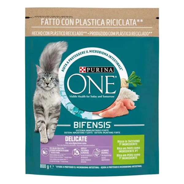 purina one gatto delicate tacchino e riso 800g