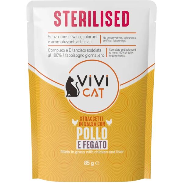 vivi cat sterilised busta multipack 28x85g pollo e fegato