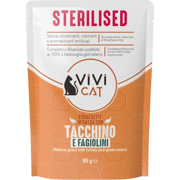 vivi cat sterilised busta multipack 28x85g tacchino e fagiolini