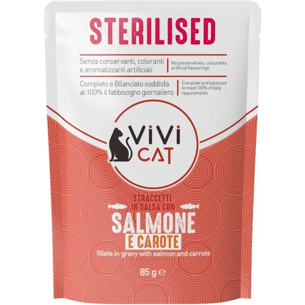 vivi cat sterilised busta multipack 28x85g salmone e carote