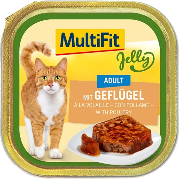 multifit jelly cat vaschetta multipack 16x100g pollame