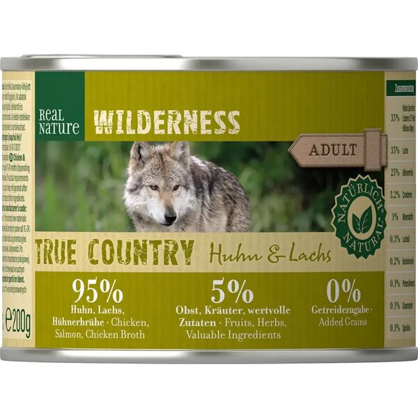 real nature wilderness dog lattina multipack 6x200g pollo e salmone